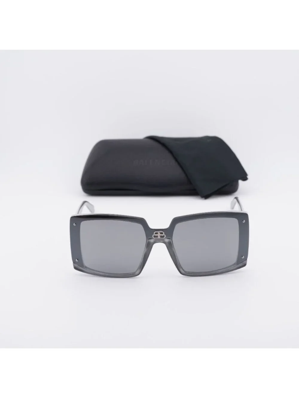 Balenciaga BB0081S 002 Square Sunglasses - Silver